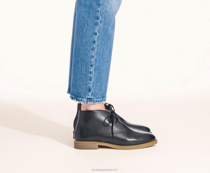 couro preto bailey chukka 2 mulheres Hush Puppies bota ZZ6R200