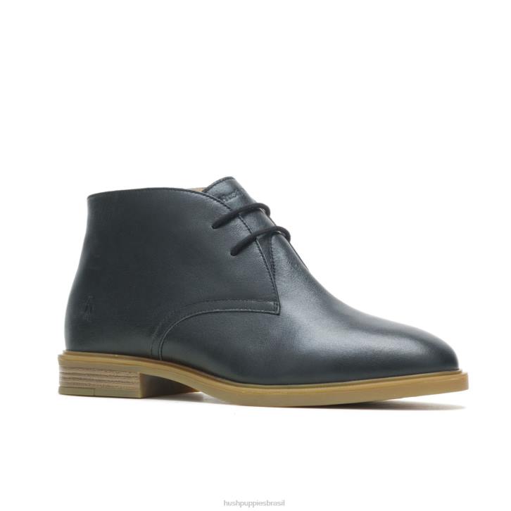 couro preto bailey chukka 2 mulheres Hush Puppies bota ZZ6R200