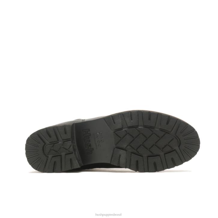 couro preto ousado bota amelia chelsea mulheres Hush Puppies bota ZZ6R161