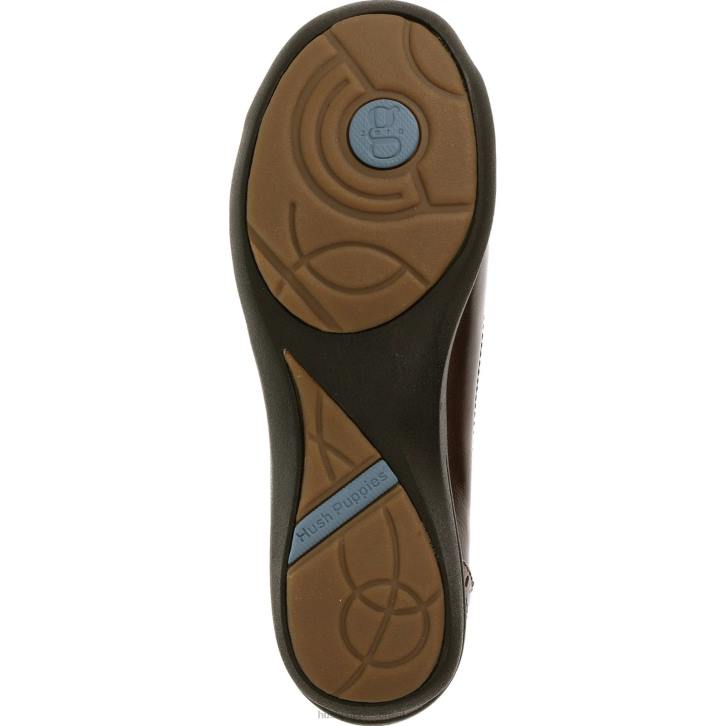 couro marrom escuro burlesco mulheres Hush Puppies sapatos casuais ZZ6R234