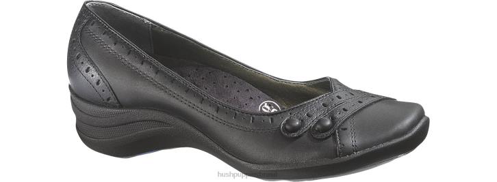 couro preto burlesco mulheres Hush Puppies sapatos casuais ZZ6R233