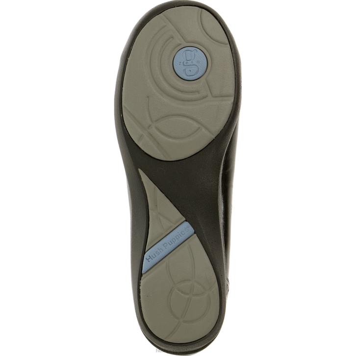 couro preto burlesco mulheres Hush Puppies sapatos casuais ZZ6R233