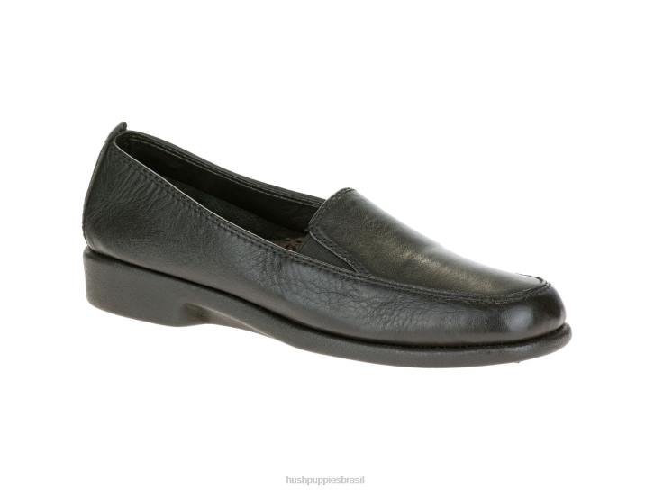 couro preto paraíso mulheres Hush Puppies sapatos casuais ZZ6R226