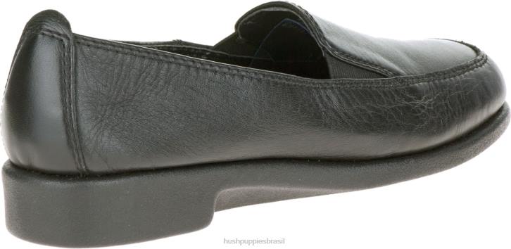 couro preto paraíso mulheres Hush Puppies sapatos casuais ZZ6R226