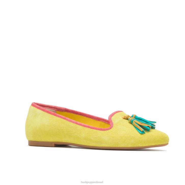 camurça amarelo sol sapatilha sadie com borlas mulheres Hush Puppies escorregar em ZZ6R99