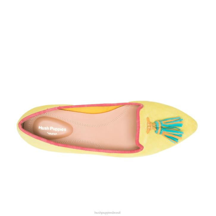 camurça amarelo sol sapatilha sadie com borlas mulheres Hush Puppies escorregar em ZZ6R99