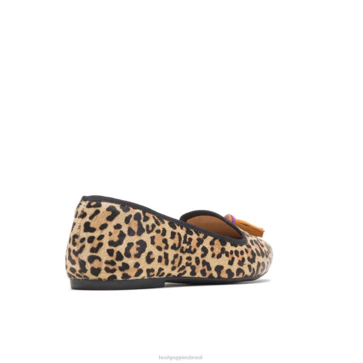 pelo de leopardo sapatilha sadie com borlas mulheres Hush Puppies escorregar em ZZ6R97