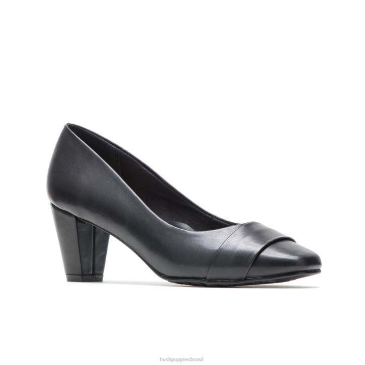 couro preto mabry mulheres Hush Puppies estilo suave ZZ6R219