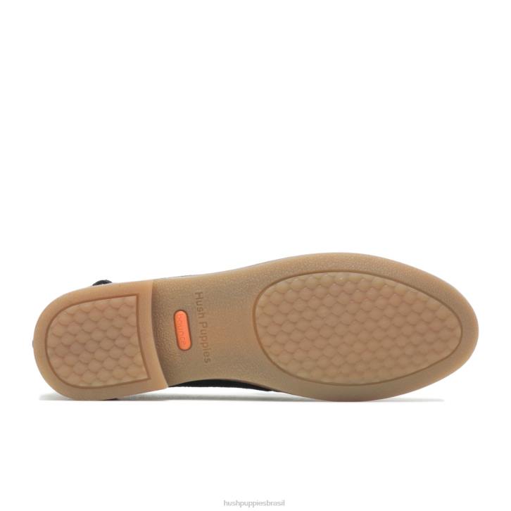 Camurça preta mocassim carriça mulheres Hush Puppies mocassim ZZ6R41