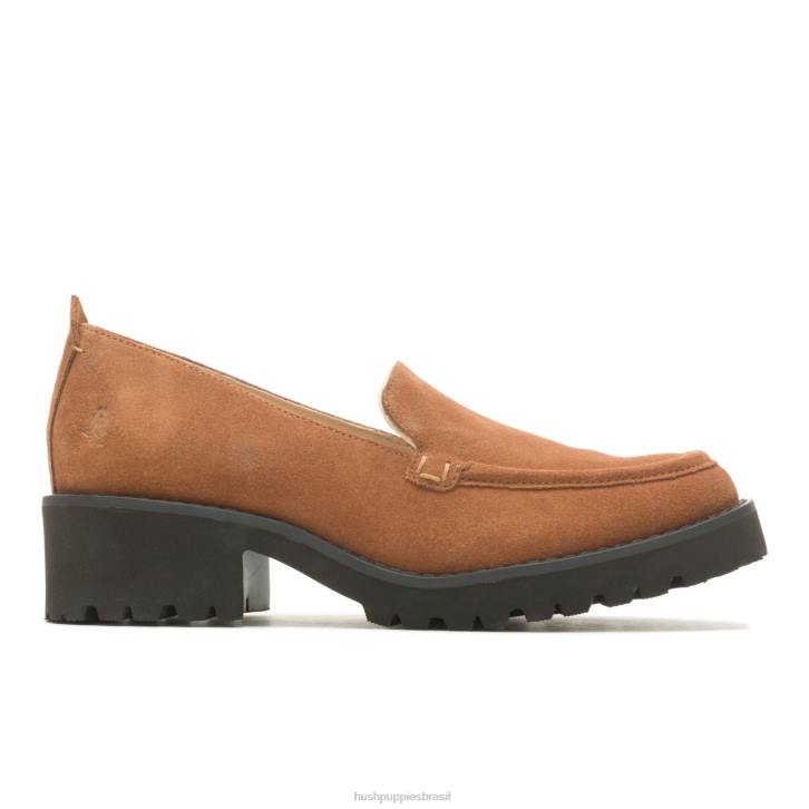 camurça castanha escura lucy preguiçosa mulheres Hush Puppies mocassim ZZ6R42