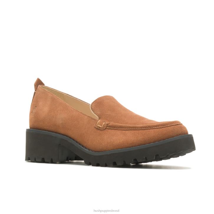 camurça castanha escura lucy preguiçosa mulheres Hush Puppies mocassim ZZ6R42