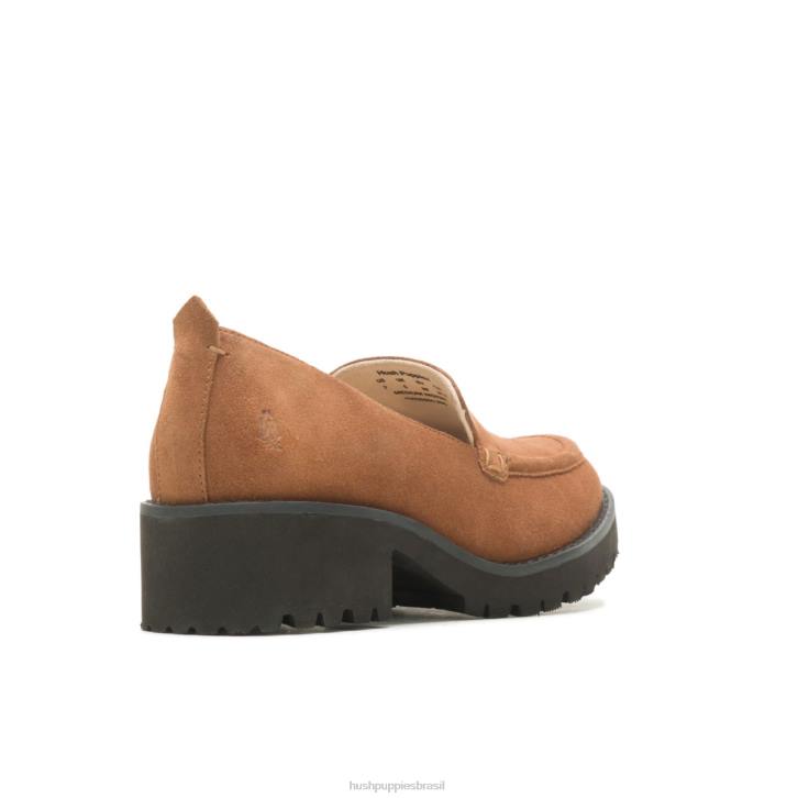 camurça castanha escura lucy preguiçosa mulheres Hush Puppies mocassim ZZ6R42