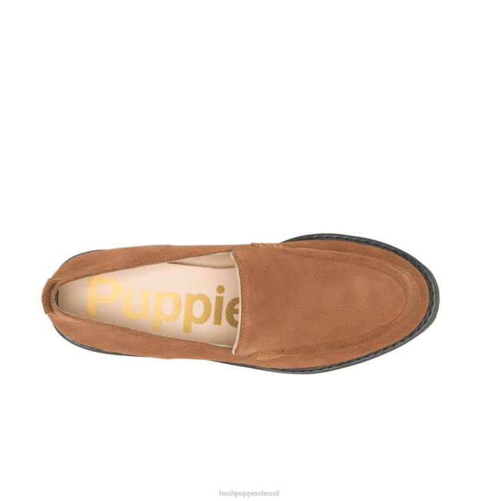 camurça castanha escura lucy preguiçosa mulheres Hush Puppies mocassim ZZ6R42