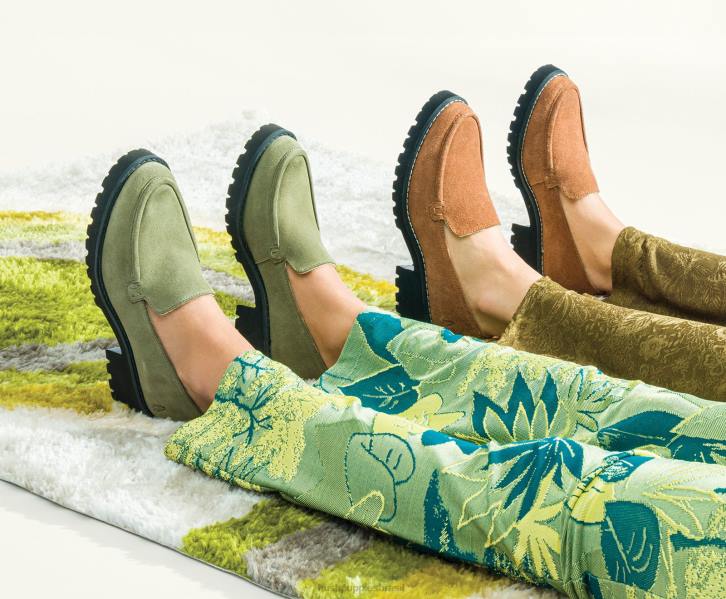 camurça castanha escura lucy preguiçosa mulheres Hush Puppies mocassim ZZ6R42