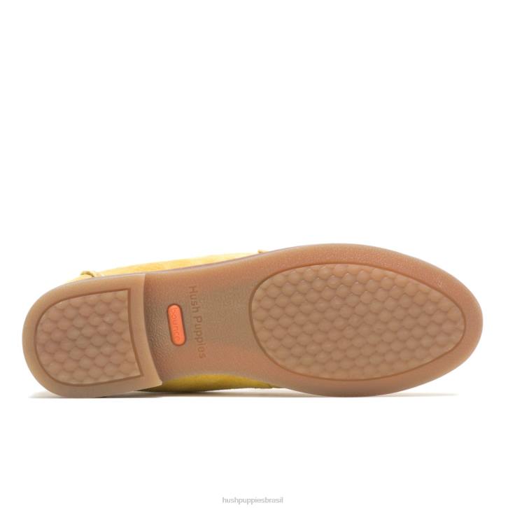 camurça de curry de limão mocassim carriça mulheres Hush Puppies mocassim ZZ6R44