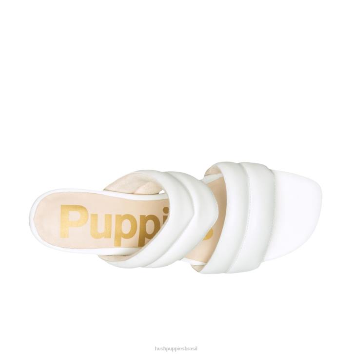 couro branco pérola sandália leila mulheres Hush Puppies salto ZZ6R30