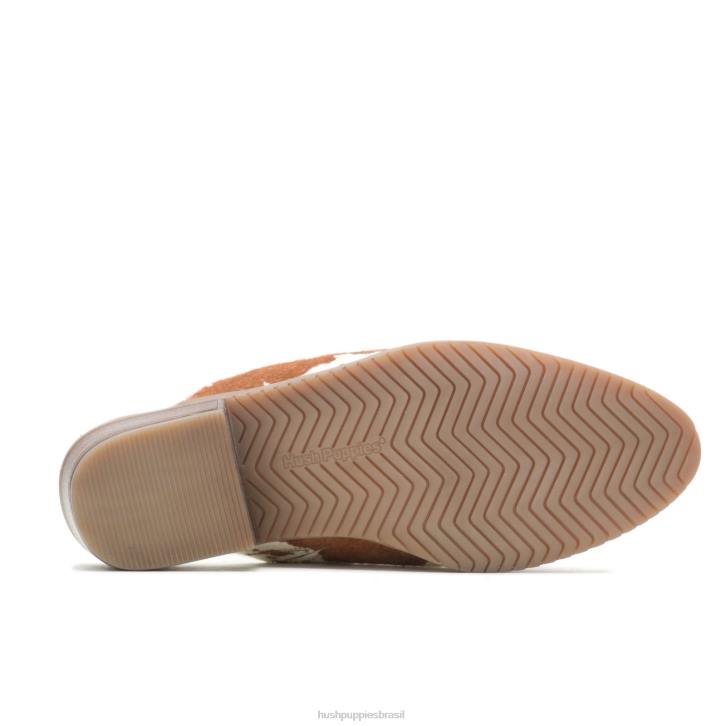 couro de impressão de vaca mula siena mulheres Hush Puppies salto ZZ6R92