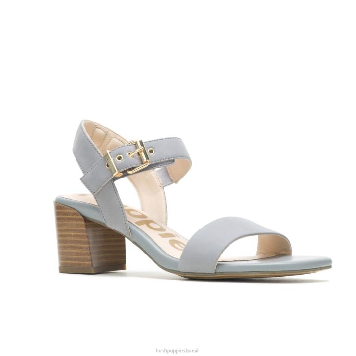 nobuck cinza legal sandália leila meia tira mulheres Hush Puppies salto ZZ6R32