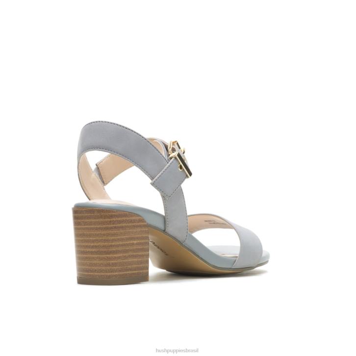 nobuck cinza legal sandália leila meia tira mulheres Hush Puppies salto ZZ6R32