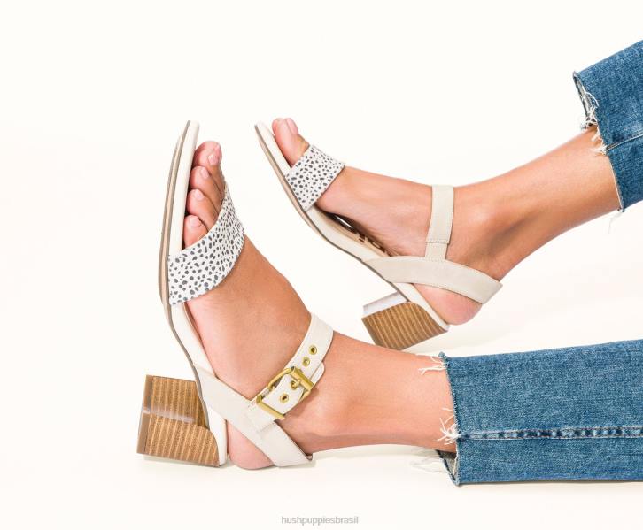 nobuck cinza legal sandália leila meia tira mulheres Hush Puppies salto ZZ6R32