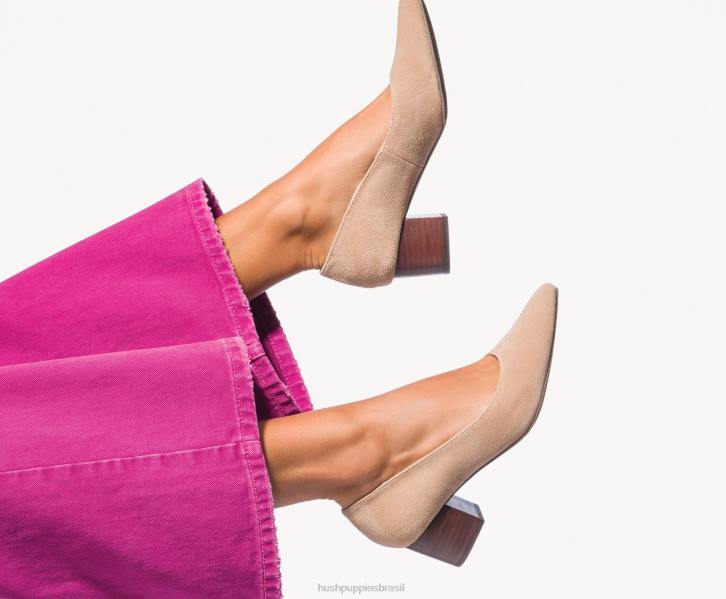 nubuck bronzeado bomba de sofi mulheres Hush Puppies salto ZZ6R104