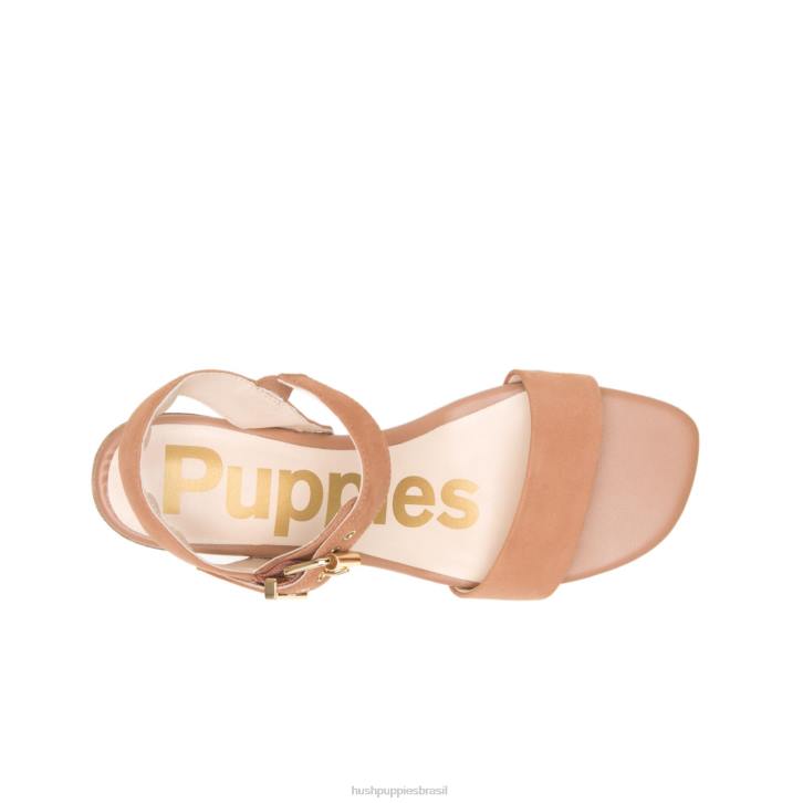 nubuck bronzeado do deserto sandália leila meia tira mulheres Hush Puppies salto ZZ6R33