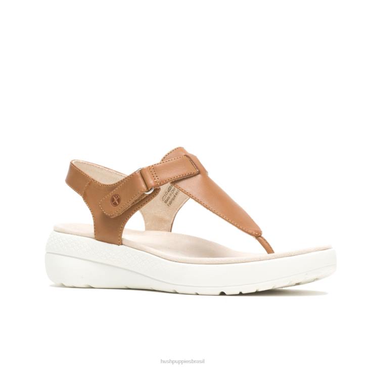 couro bronzeado do deserto sandália biqueira respirada mulheres Hush Puppies sandália ZZ6R37