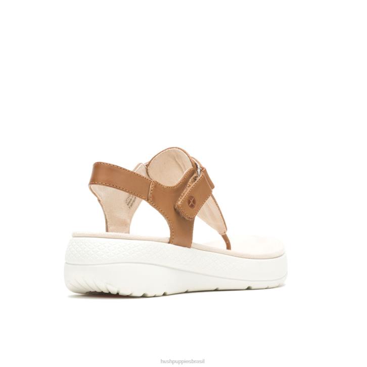 couro bronzeado do deserto sandália biqueira respirada mulheres Hush Puppies sandália ZZ6R37