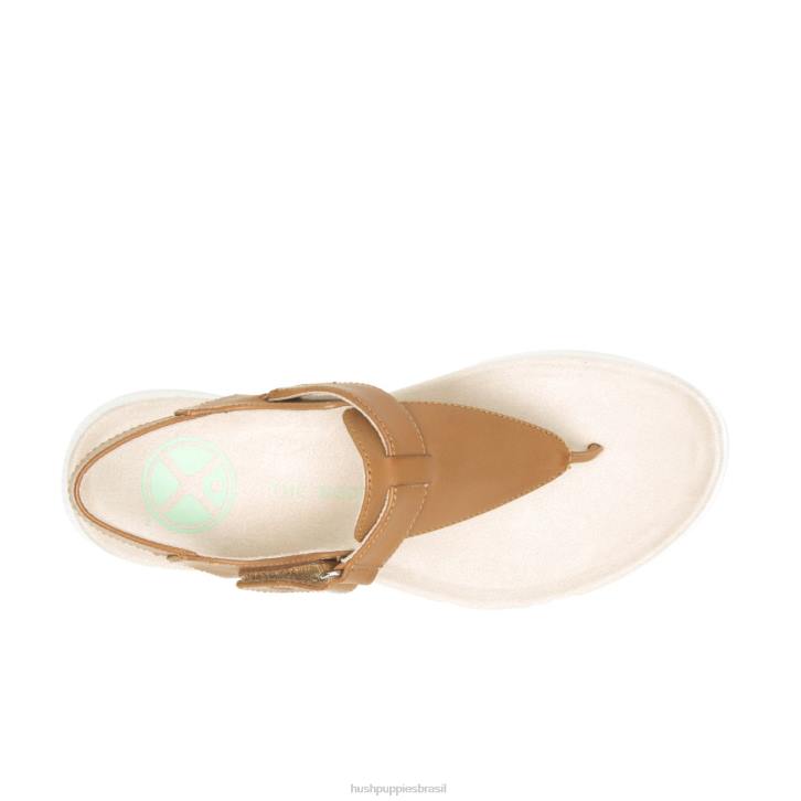 couro bronzeado do deserto sandália biqueira respirada mulheres Hush Puppies sandália ZZ6R37