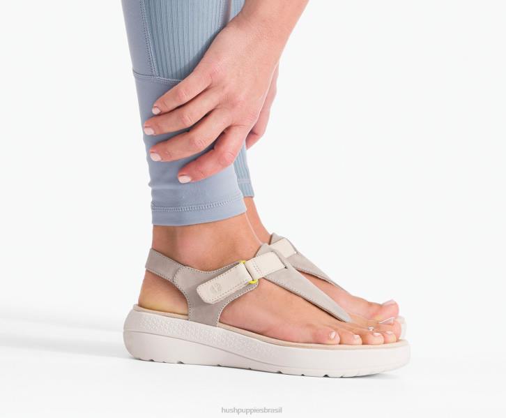 couro bronzeado do deserto sandália biqueira respirada mulheres Hush Puppies sandália ZZ6R37