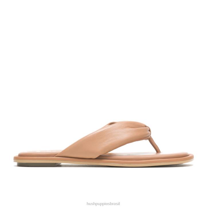 couro bronzeado do deserto sandália toepost emily mulheres Hush Puppies sandália ZZ6R4