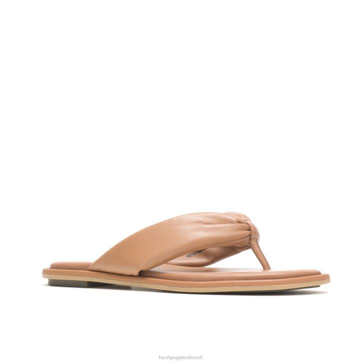 couro bronzeado do deserto sandália toepost emily mulheres Hush Puppies sandália ZZ6R4