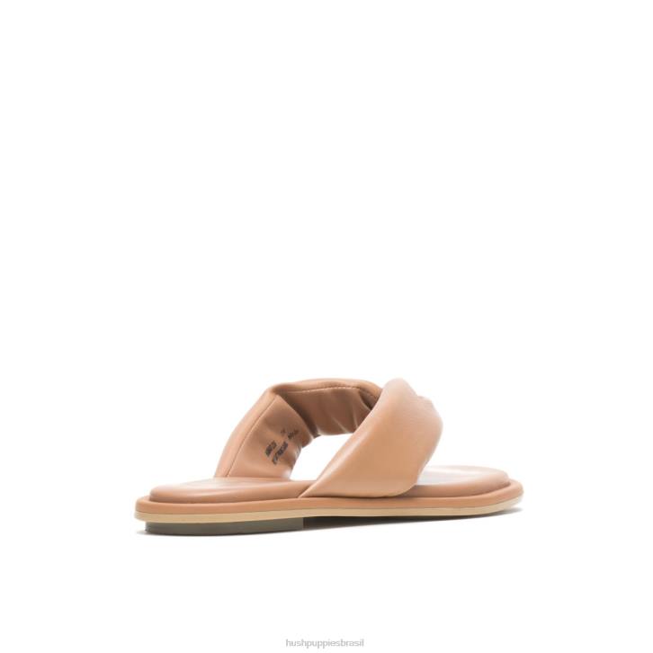 couro bronzeado do deserto sandália toepost emily mulheres Hush Puppies sandália ZZ6R4