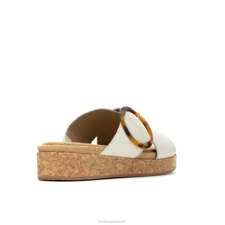 couro creme de baunilha sandália com fivela June mulheres Hush Puppies sandália ZZ6R9