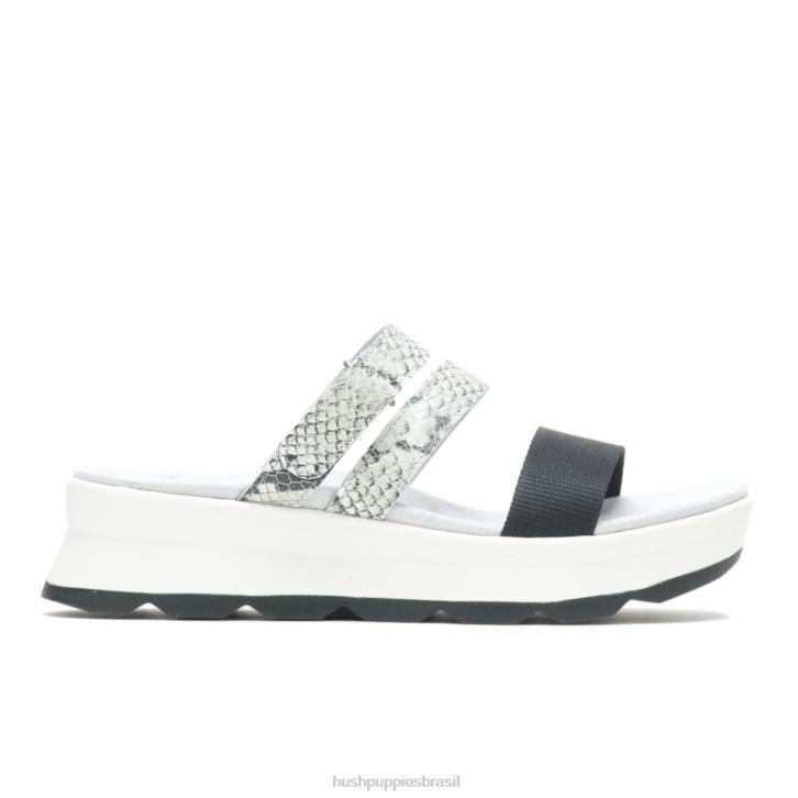 couro de cobra/preto sandália andi mulheres Hush Puppies sandália ZZ6R39