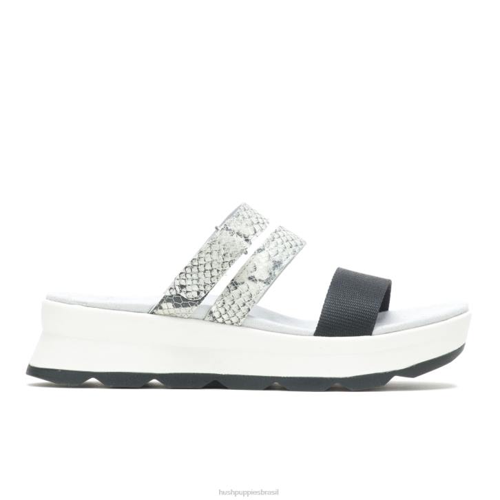 couro de cobra/preto sandália andi mulheres Hush Puppies sandália ZZ6R39