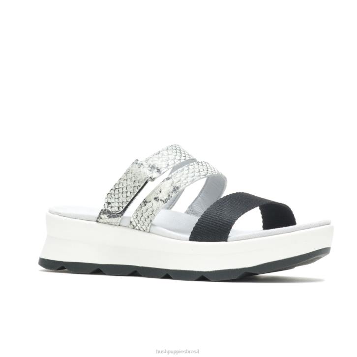 couro de cobra/preto sandália andi mulheres Hush Puppies sandália ZZ6R39