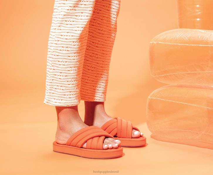 laranja tigre sandália de deslizamento de sol mulheres Hush Puppies sandália ZZ6R26
