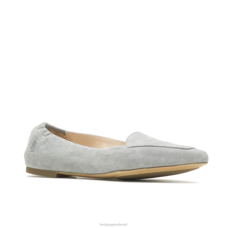 camurça cinza geada ponta avelã plana mulheres Hush Puppies sapatos rasos ZZ6R50
