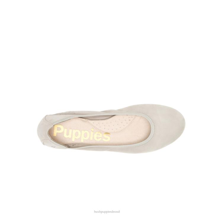 camurça cinza suave balé casto plano 2 mulheres Hush Puppies balé plano ZZ6R83