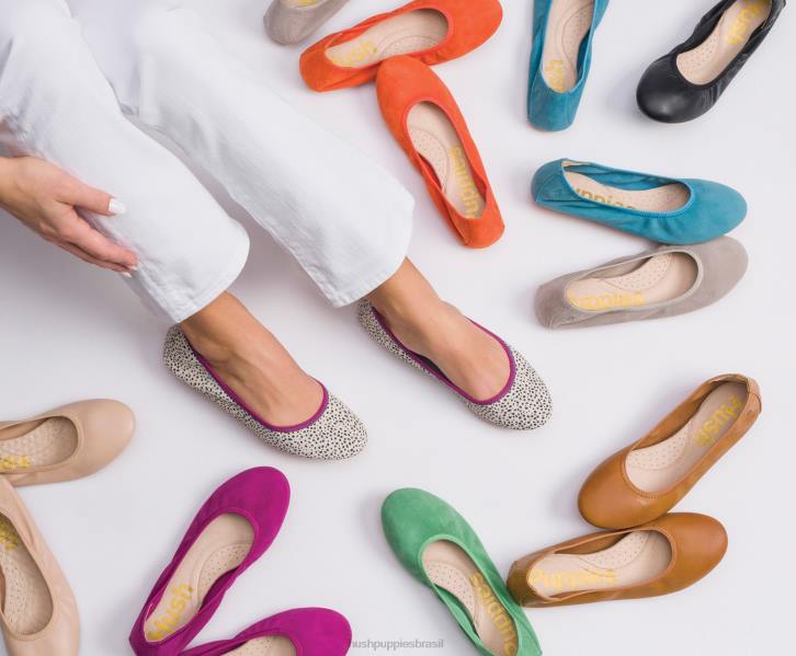 camurça cinza suave balé casto plano 2 mulheres Hush Puppies balé plano ZZ6R83