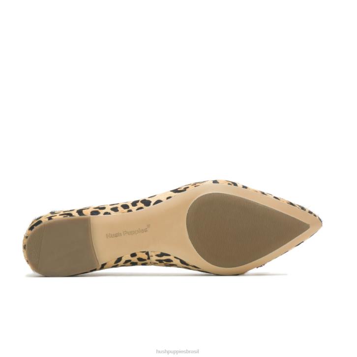 camurça com estampa de leopardo sadie borla 2 plana mulheres Hush Puppies sapatos rasos ZZ6R47
