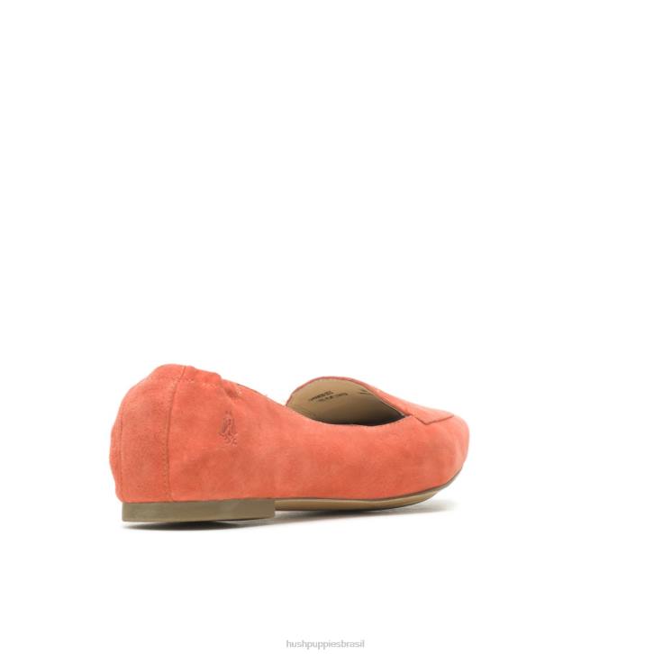 camurça de gengibre ponta avelã plana mulheres Hush Puppies sapatos rasos ZZ6R62