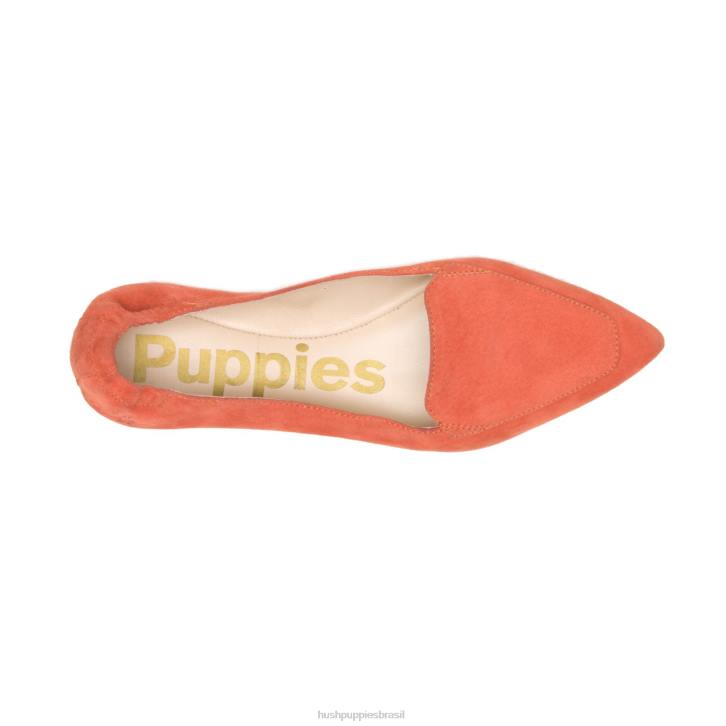 camurça de gengibre ponta avelã plana mulheres Hush Puppies sapatos rasos ZZ6R62