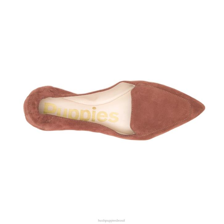 camurça enferrujada ponta avelã plana mulheres Hush Puppies sapatos rasos ZZ6R68