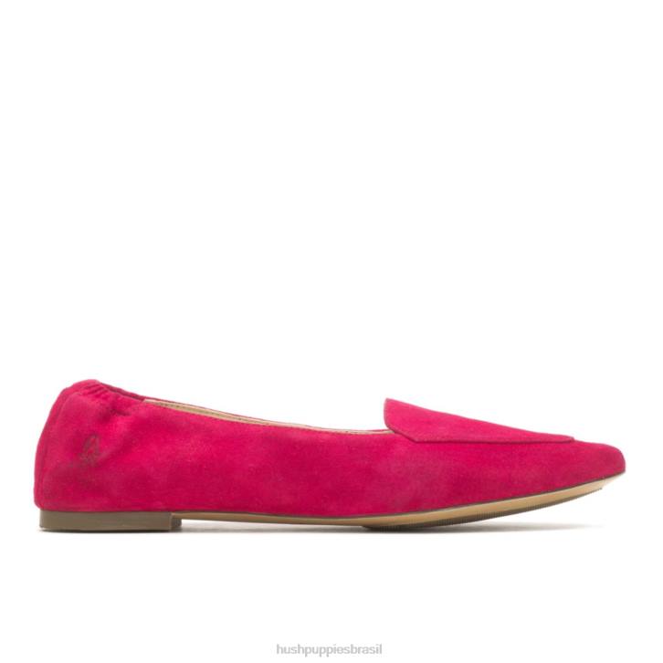 camurça magenta escura ponta avelã plana mulheres Hush Puppies sapatos rasos ZZ6R65