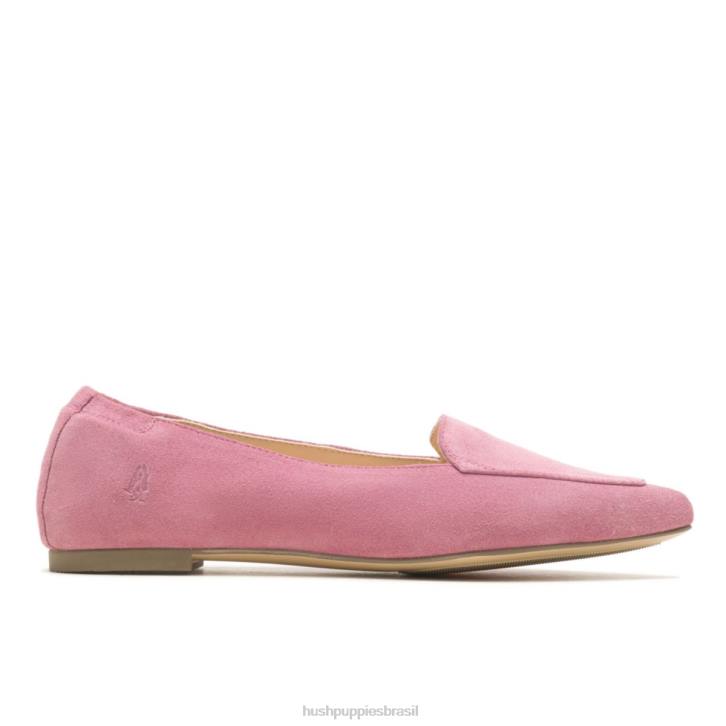camurça rosa legal ponta avelã plana mulheres Hush Puppies sapatos rasos ZZ6R55