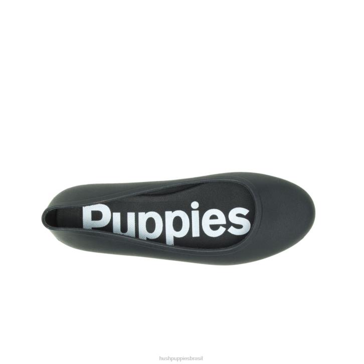 preto brite pops flat mulheres Hush Puppies sapatos rasos ZZ6R86