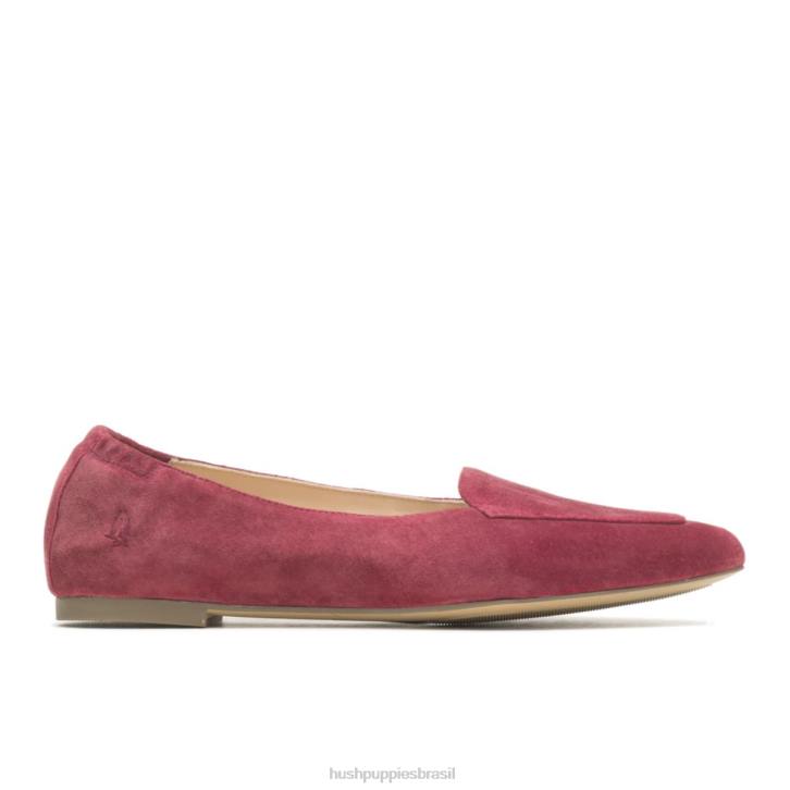 ruibarbo vermelho ponta avelã plana mulheres Hush Puppies sapatos rasos ZZ6R53