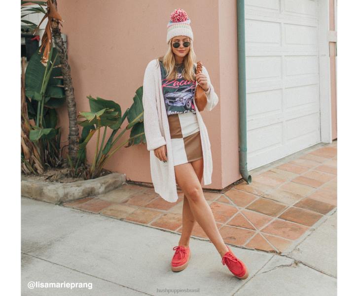 camurça limonada rosa ponte mulheres Hush Puppies tênis ZZ6R137